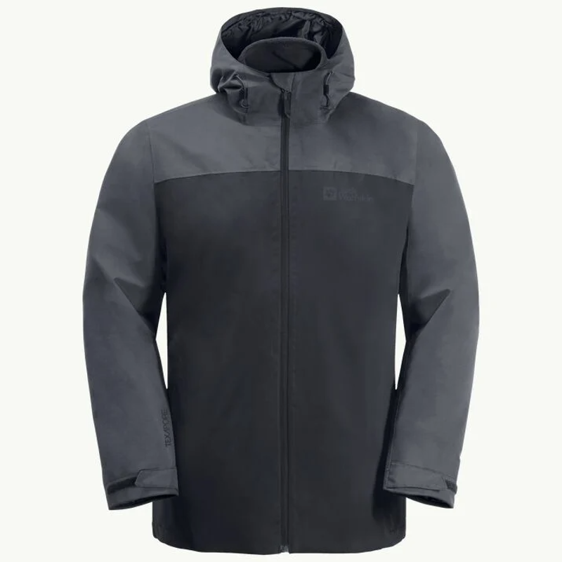 Jackwolfskin Taubenberg 3 in 1 Jacket Mens in Phantom-8